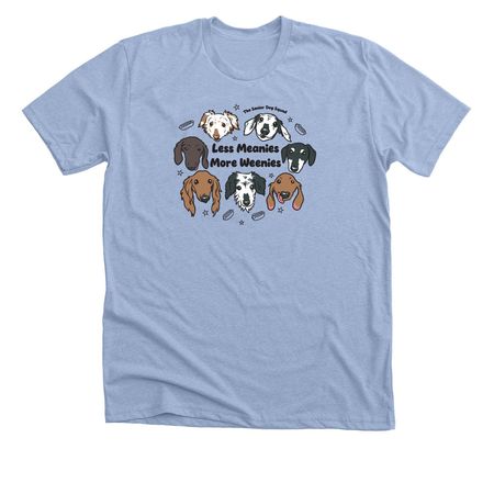 Less Meanies More Weenies - SDS Dachshunds, a Heather Baby Blue Premium Unisex Tee