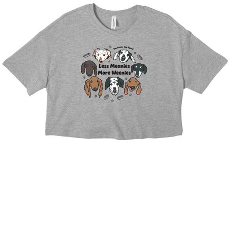 Less Meanies More Weenies - SDS Dachshunds, a Athletic Heather Women?s Cropped Cotton Tee