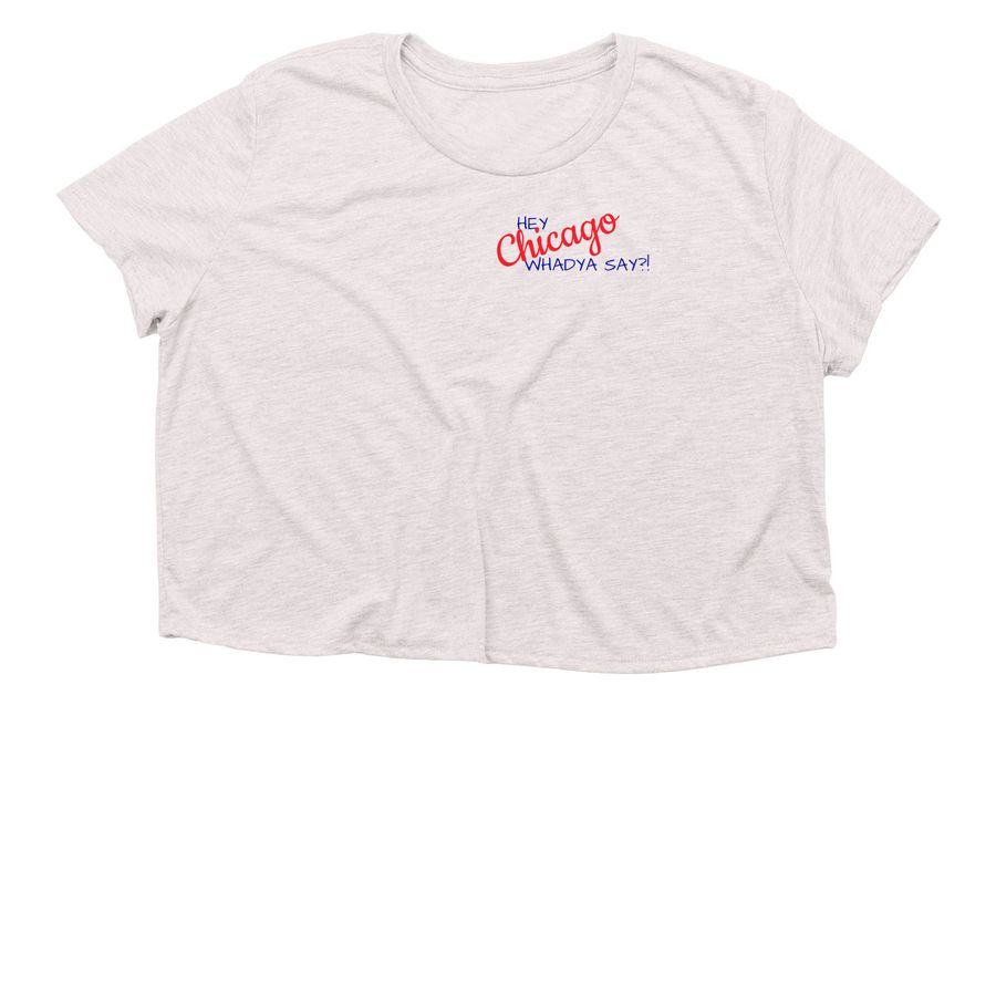 Chicago Cubs, a Heather Dust Women?s Flowy Cropped Tee