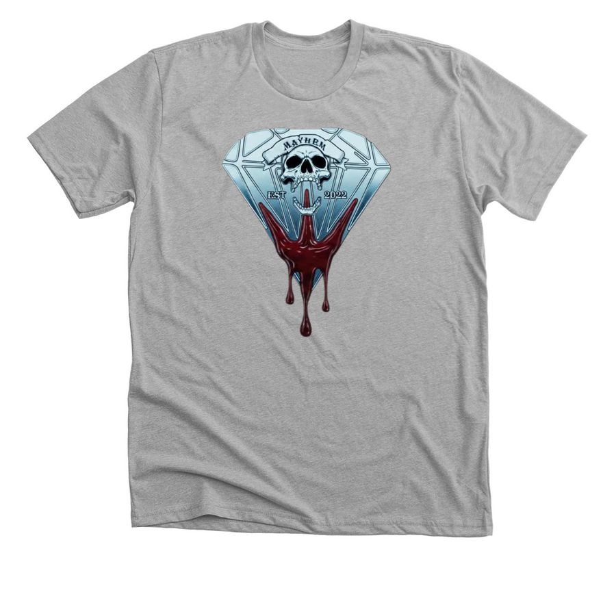 Mayhem Diamond/Cartel (Upgraded)Double Sided, a Athletic Heather Premium Unisex Tee