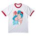 9 YEAR ANNIVERSARY SHIRT, a White/ Red Cotton Ringer Tee