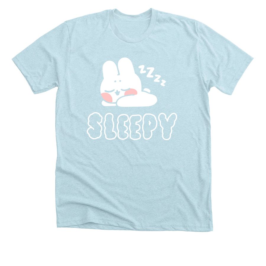 sleepy bun (white letters), a Heather Ice Blue Premium Unisex Tee
