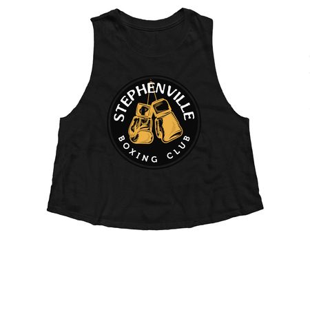 SBC WOMEN'S LINE, a Solid Black Blend Women?s Cropped Racerback Tank