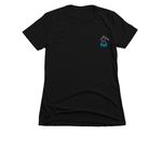 The Whitewater State, a Black Women's Slim Fit Tee (back-view)
