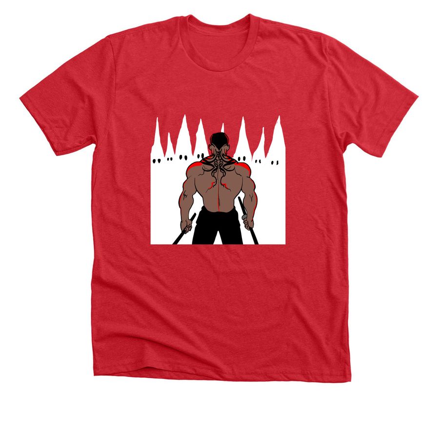 Ice skate uphill, a Heather Red Premium Unisex Tee