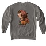 Pumpkin Spice Lady Color, a Grey Comfort Colors Crewneck Sweatshirt (back-view)
