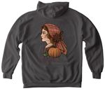Pumpkin Spice Lady Color, a Pepper Comfort Colors Pullover Hoodie (back-view)