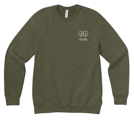 adult tee & crewneck, a Heather Olive Premium Raglan Crewneck Sweatshirt