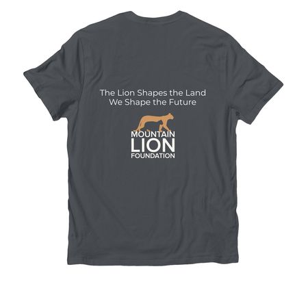 The Lion Shapes the Land&nbsp;, a Terrain Grey Allmade Organic Cotton Unisex Tee (back-view)