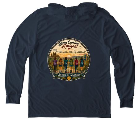 Camino Adventure (marker + back)&nbsp;, a Rebel Blue Allmade Eco Triblend Hoodie Tee (back-view)