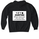 TETO Painting, a Black Gildan Softstyle Pullover Hoodie (back-view)