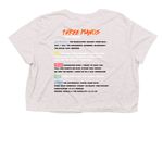 AM Three Pianos Long Beach, a Heather Dust Women?s Flowy Cropped Tee (back-view)