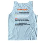 AM Three Pianos Long Beach, a Chambray Comfort Colors Tank Top (back-view)