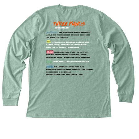 AM Three Pianos Long Beach, a Heather Dusty Blue Premium Long Sleeve Tee