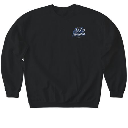 Wattwrld, a Black Softstyle Crewneck Sweatshirt