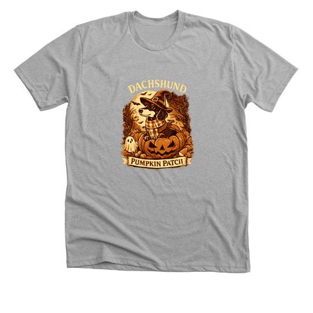 Dachshund Pumpkin Patch, a Athletic Heather Premium Unisex Tee