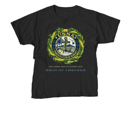 Hawai?i Roots. Navy Pride. One ?Ohana., a Black Youth Unisex Tee