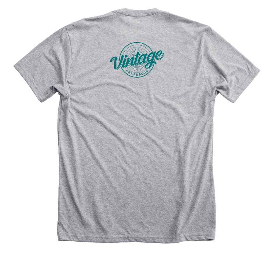 Adopt a Vintage Dog, a Athletic Heather Premium Unisex Tee (back-view)