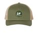 Breathe Strong Camo, a Army Olive Green/ Tan Printed Five-Panel Trucker Cap