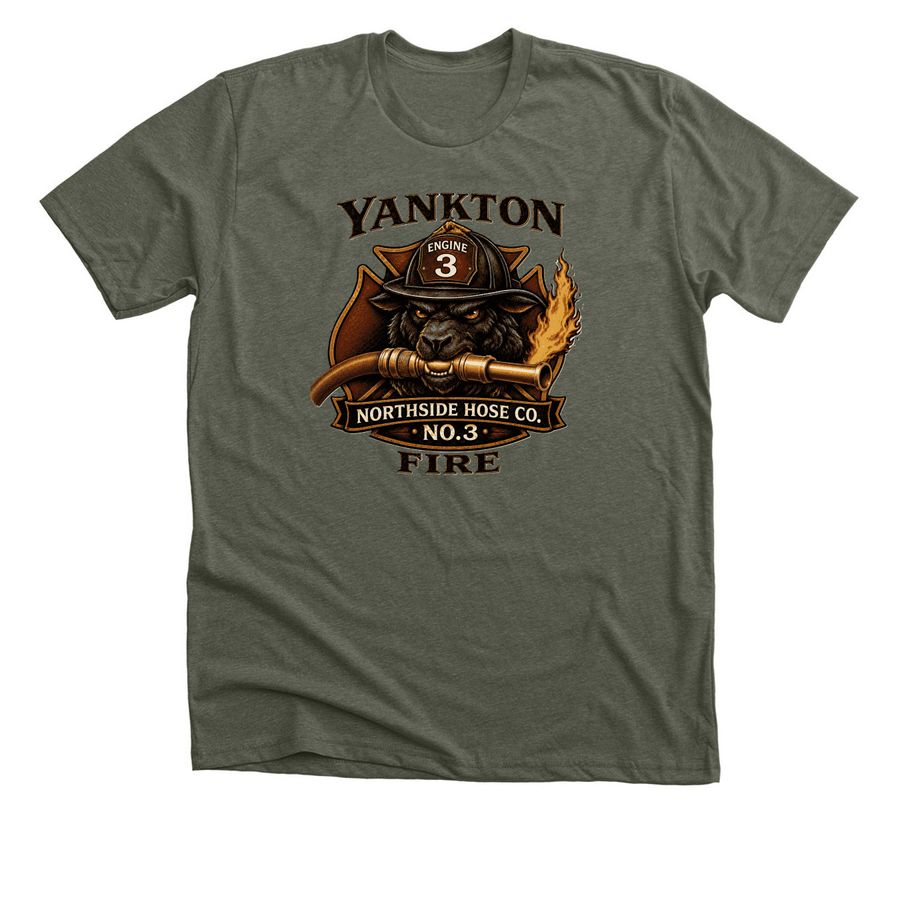 Northside Hose Co., a Heather Military Green Premium Unisex Tee