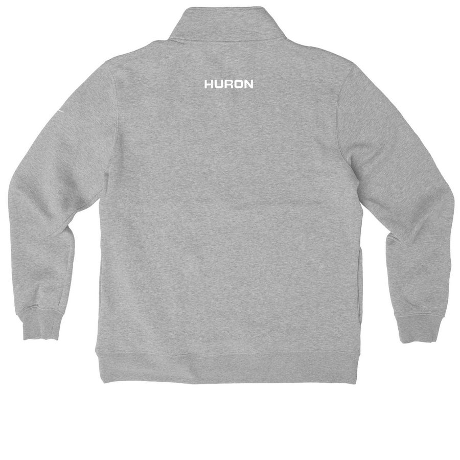 Movember athletic collection, a Dark Grey Heather Nike Club Fleece Half Zip Pullover (back-view)