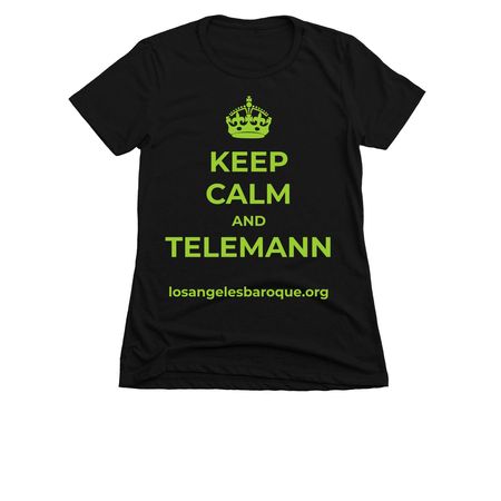 Keep Calm & Telemann!, a Black Women's Slim Fit Tee