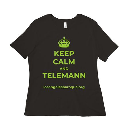 Keep Calm & Telemann!, a Black Women?s Relaxed Cotton Tee