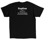 I got baptized (new design), a Black Classic Unisex Tee (back-view)