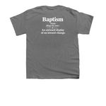 I got baptized (new design), a Charcoal Youth Unisex Tee (back-view)