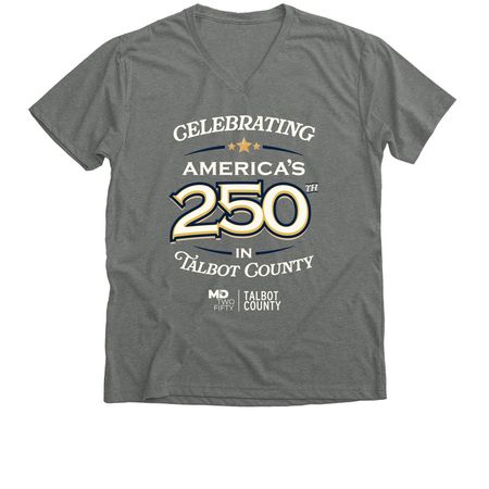 Talbot250 Commemorative T-Shirt, a Deep Heather Premium V-Neck Tee