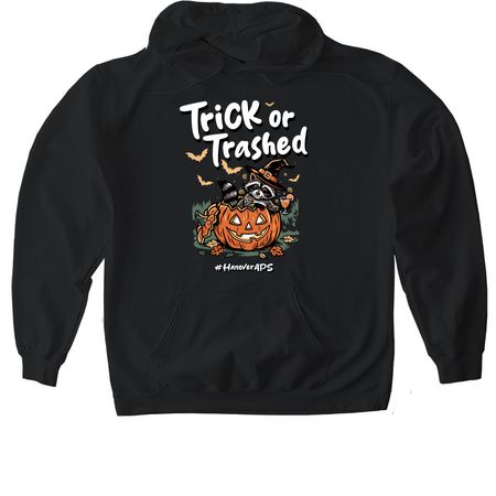 Halloween Trashed Panda, a Black Gildan Softstyle Pullover Hoodie