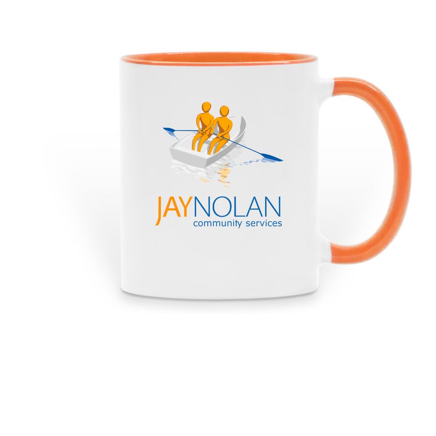 Jay Nolan Mug, a Orange Two-Tone Ceramic Mug