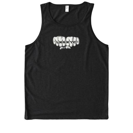 LNGNYC Knuckle Tat, a Deep Black Allmade Eco Triblend Tank