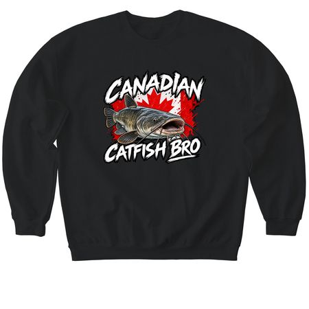 The Canadian Catfish Tee, a Black Softstyle Crewneck Sweatshirt