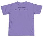 Let The Daisies Bloom, a Violet Comfort Colors Unisex Tee (back-view)