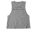 Let The Daisies Bloom, a Aluminum Grey Allmade Eco Triblend Women?s Muscle Tank (back-view)