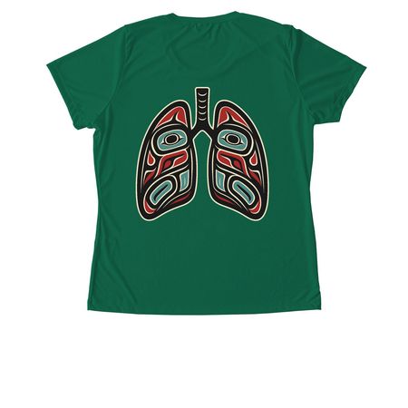 RT Active Wear Lungs, a Kelly Green Women's Performance Tee