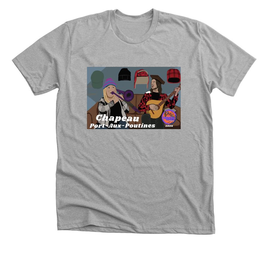 PORT-AUX-POUTINES, a Athletic Heather Premium Unisex Tee