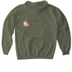 Keep Wildlife Wild, a Military Green Gildan Softstyle Pullover Hoodie (back-view)