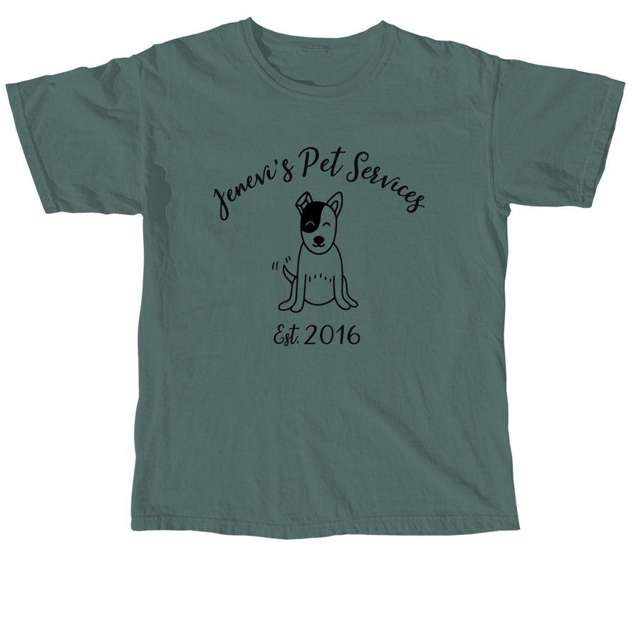 Jenevi's Pet Services Merch 5, a Blue Spruce Comfort Colors Unisex Tee