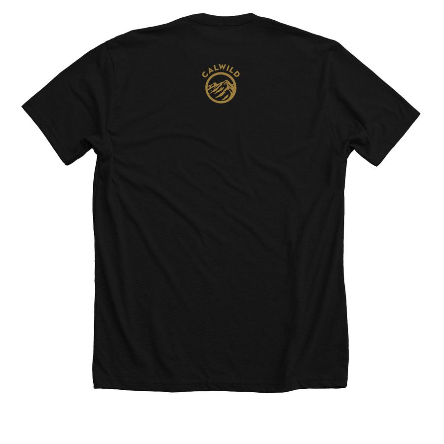 CalWild 50th Bear Gear, a Solid Black Blend Premium Unisex Tee (back-view)