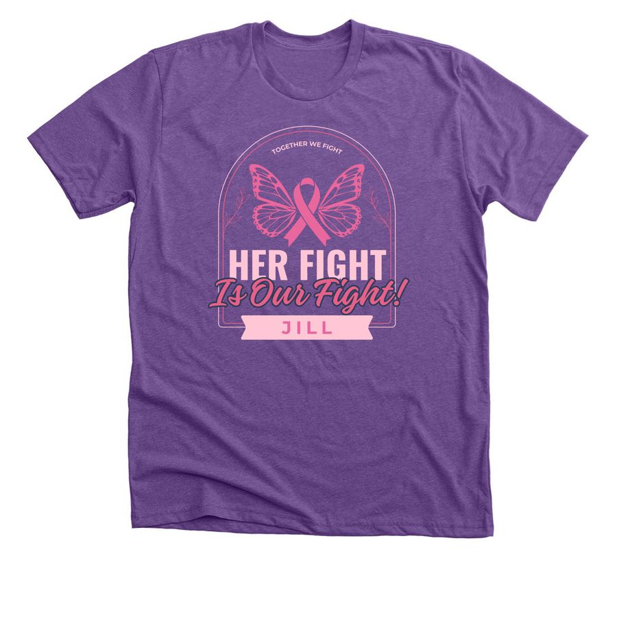 Jill?s Fight Against Breast Cancer&nbsp;, a Heather Team Purple Premium Unisex Tee