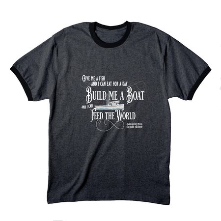 Celebrate the Fleet, a Dark Heather Grey/ Jet Black Cotton Ringer Tee