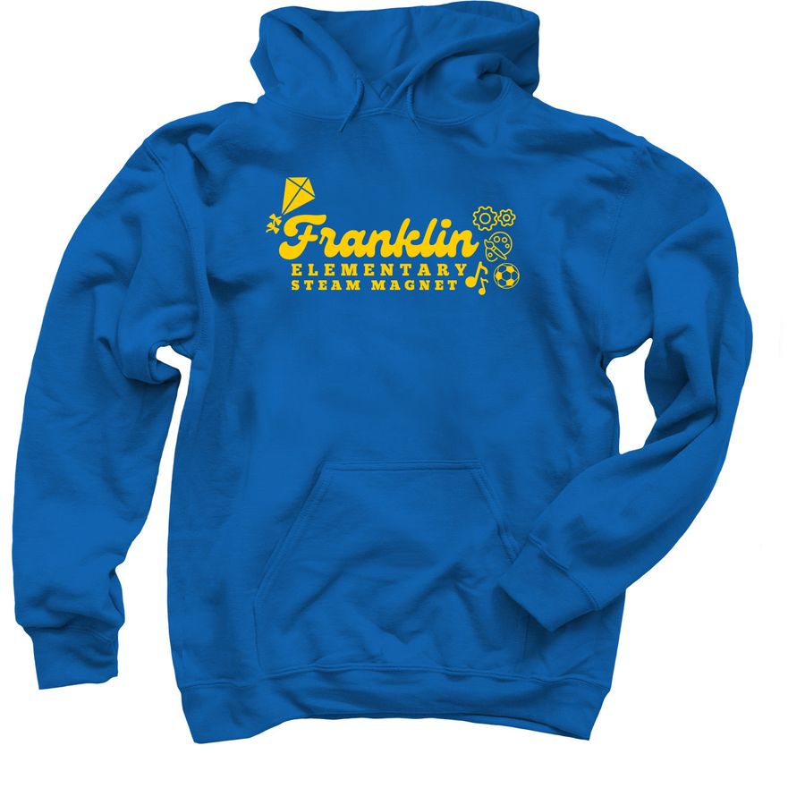 Franklin Elementary PTA Spirit Gear, a Royal Blue Pullover Hoodie