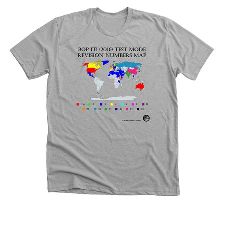 Bop It! (2016) Revision World Map Shirt, a Athletic Heather Premium Unisex Tee
