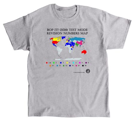 Bop It! (2016) Revision World Map Shirt, a Sport Grey Classic Unisex Tee