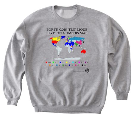 Bop It! (2016) Revision World Map Shirt, a Sport Grey Softstyle Crewneck Sweatshirt