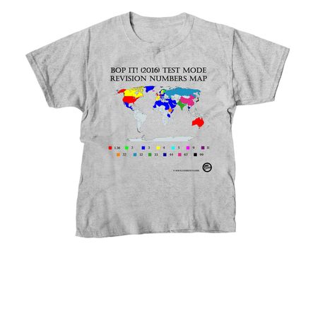 Bop It! (2016) Revision World Map Shirt, a Sport Grey Youth Unisex Tee
