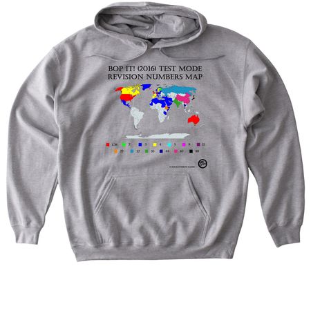 Bop It! (2016) Revision World Map Shirt, a Sport Grey Gildan Softstyle Pullover Hoodie