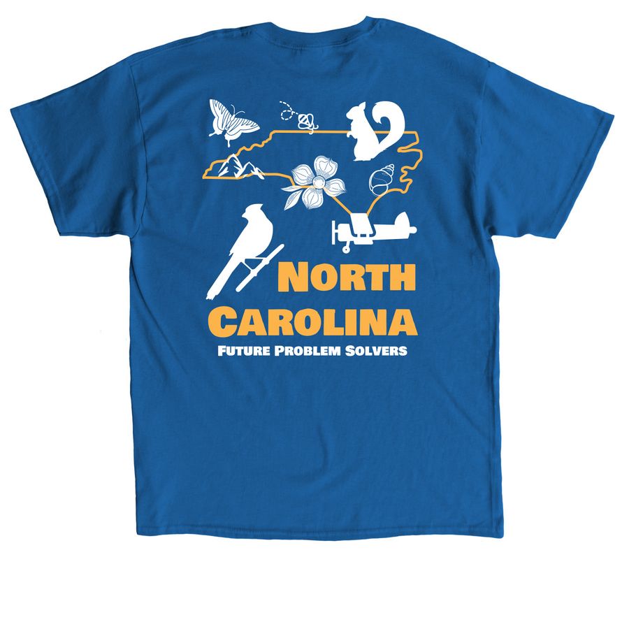NC Future Problem Solving T-Shirt, a Royal Classic Unisex Tee (back-view)